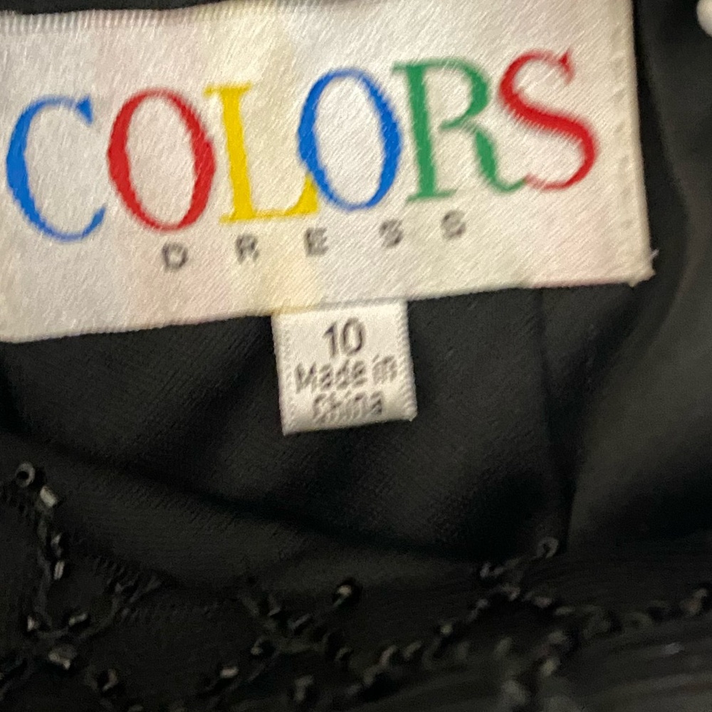 NWT Colors Dress, Beaded Black And Nude Romper Dress Size 10 (2036) - Picture 11 of 13